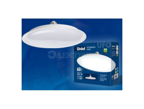 LED-U270-60W/4000K/E27/FR PLU01WH Лампа светодиодная,  Форма «UFO», матовая. белый свет