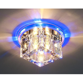 Потолочный светильник точечный со светодиодной подсветкой в форме куба N4/S BL (синий)