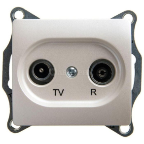 Механизм розетки TV-R Glossa 4DB проходной перламутр SchE GSL000695
