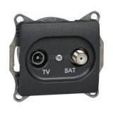 Механизм TV-SAT розетки Glossa оконечной 1DB антрацит SchE GSL000797