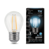 Лампа светодиодная Filament Шар E27 9Вт 4100К GAUSS 105802209
