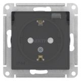 Механизм розетки ATLASDESIGN AQUA с заземл. защ. шторки с крышкой 16А IP44 карбон SchE ATN441046