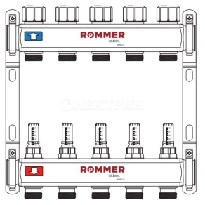 RMS-1200-000010 ROMMER Коллектор из нержавеющей стали с расходомерами 10 вых.