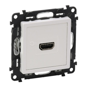 753171  Valena LIFE.Розетка для аудио/видео устройств HDMI Тип А.С лицевой панелью.Белая