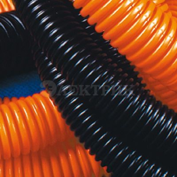 Труба ПНД гофро c протяж. d50 черн. (уп.15м) ДКС 71750