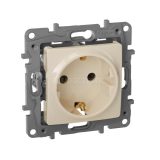 Механизм розетки 1-м СП Etika 2К+З 16А с заземл. винт. зажимы сл. кость Leg 672321