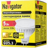 Лампа светодиодная 94 263 NLL-MR16-5-230-3K-GU5.3 5Вт 3000К тепл. бел. GU5.3 360лм 170-260В Navigator 94263