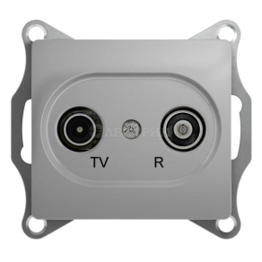 Механизм розетки TV-R 2-м СП Glossa проходной 4DB алюм. SchE GSL000395