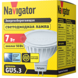 Лампа светодиодная 94 246 NLL-MR16-7-230-6.5K-GU5.3 7Вт 6500К холод. бел. GU5.3 595лм 176-264В Navigator 94246