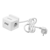 S-GCD2-1.5SBUH WHITE Удлинитель серии Standard , шнур 1,5 м , 2 гнезда 16А , 3USB Белый . TM Uniel