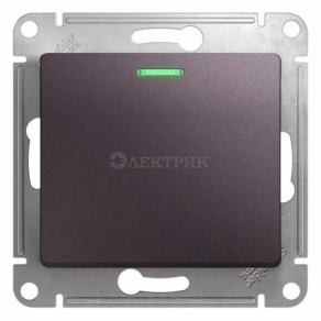 Механизм переключателя 1-кл. СП Glossa 10А IP20 (сх. 6а) 10AX с подсветкой сиренев. туман SchE GSL001463