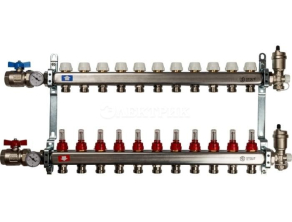 SMS 0907 000011 STOUT Коллектор из нержавеющей стали в сборе с расходомерами 11 вых.