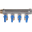 SMB 6201 341204 STOUT Коллектор с шаровыми кранами 3/4", 4 отвода 1/2" (синие ручки)