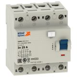 Выключатель дифференциального тока (УЗО) 4п 25А 30мА OptiDin DМ63-4225 AC УХЛ4 КЭАЗ 254201