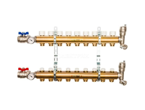 SMB 0468 000009 STOUT Распределительный коллектор из латуни без расходомеров 9 вых.