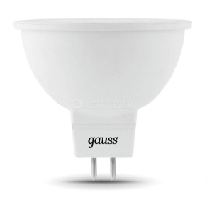 Лампа светодиодная MR16 5Вт 4100К белый GU10 530лм 150-265В GAUSS 101506205