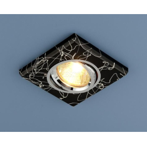 Точечный светильник квадратный 2080 BK/SL (черный/серебро)