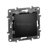 Механизм переключателя 1-кл. СП Etika Plus 10А IP20 250В 10AX с подсветкой безвинт. зажимы антрацит Leg 672615