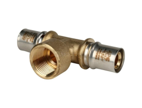 SFP-0007-003420 STOUT Тройник-переходник с внутренней резьбой 20х3/4"х20 для металлопластиковых труб прессовой