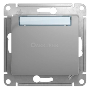 Механизм кнопки нажимного 1-кл. СП Glossa 10А IP20 (сх. 1) с табличкой алюм. SchE GSL000319