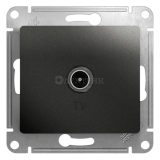 Механизм розетки TV Glossa 4DB проходной антрацит SchE GSL000792