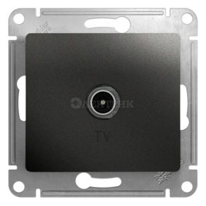 Механизм розетки TV Glossa 4DB проходной антрацит SchE GSL000792