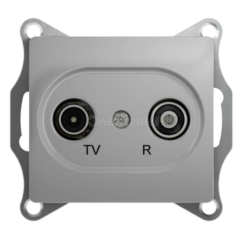 Механизм розетки TV-R 2-м СП Glossa проходной 4DB алюм. SchE GSL000395