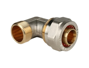 SFS-0006-003426 STOUT Угольник-переходник с наружной резьбой 3/4"х26 для металлопластиковых труб винтовой