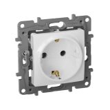 Механизм розетки 1-м СП Etika 2К+З 16А с заземл. винт. зажимы бел. Leg 672221