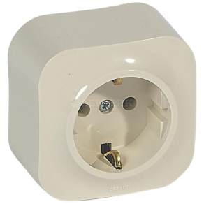 782241  Розетка 2К+З без шторок  - 16 A - 250 В~ - Quteo IP 20 - Слоновая кость