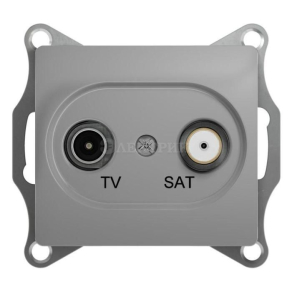 Механизм розетки TV-SAT 2-м СП Glossa проходной 4DB алюм. SchE GSL000398