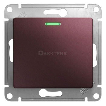 Механизм переключателя 1-кл. СП Glossa 10А IP20 (сх. 6а) 10AX с подсветкой баклажан. SchE GSL001163
