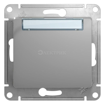 Механизм кнопки нажимного 1-кл. СП Glossa 10А IP20 (сх. 1) с табличкой алюм. SchE GSL000319