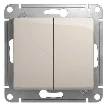 Механизм переключателя 2-кл. СП Glossa 10А IP20 (сх. 6) 10AX молочн. SchE GSL000965