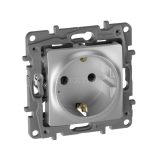 Механизм розетки 1-м СП Etika 2К+З 16А с заземл. винт. зажимы алюм. Leg 672421