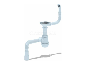Сифон для мойки ГРОТ 3 1/2" х 40 с гибким круглым переливом А0142S АниПласт