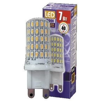 Лампа светодиодная PLED-G9 7Вт капсульная 2700К тепл. бел. G9 400лм 220В JazzWay 1039064B
