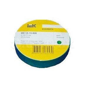 Изолента ПВХ 0.13х15мм (рул.20м) зел. ИЭК UIZ-13-10-K06