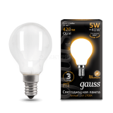 Лампа светодиодная Black Filament Шар E14 5Вт 2700К OPAL Gauss 105201105