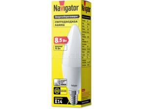 Лампа светодиодная 61 325 NLL-C37-8.5-230-4K-E14-FR 8.5Вт свеча матовая 4000К нейтр. бел. E14 680лм 176-264В NAVIGATOR 61325