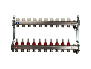 SMS-0927-000010 STOUT Коллектор из нержавеющей стали с расходомерами, с клапаном вып. воздуха и сливом 10 вых.