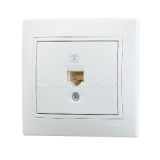 Розетка телеф. 1-м СП Мира RJ11 бел/бел. Lezard 701-0202-137