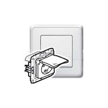 773645  Розетка - Cariva - 2К+3 - с защитными шторками - IP 44 - 16 А - 250 В~ - белый