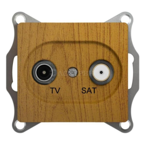 Механизм розетки TV-SAT 1-м СП Glossa проходной 4DB дер. дуб SchE GSL000598