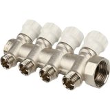 Itap 465/4 ( 1 x 1/2)  Коллектор распределительный регулируемый, никелированная латунь с 4 выходами