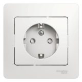 Розетка 1-м СП Glossa 16А защ. шторки с заземл. в сборе бел. SchE GSL000144