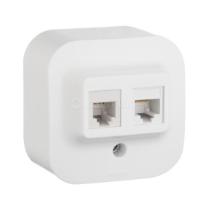 782221  Розетка двойная RJ11  +  RJ45 - категория 5e - UTP - Quteo IP 20 - Белый