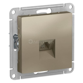 Механизм розетки телефонной 1-м СП AtlasDesign RJ11 шампань SchE ATN000581