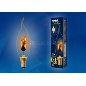 IL-N-CW35-3/RED-FLAME/E14/CL Лампа декоративная с типом свечения "эффект пламени"