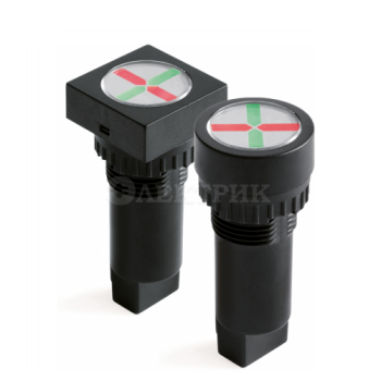 Индикатор положения штекерное подкл. уст. размер 22/30 круг. зел./жел. 230В DKC AC0F23GY230